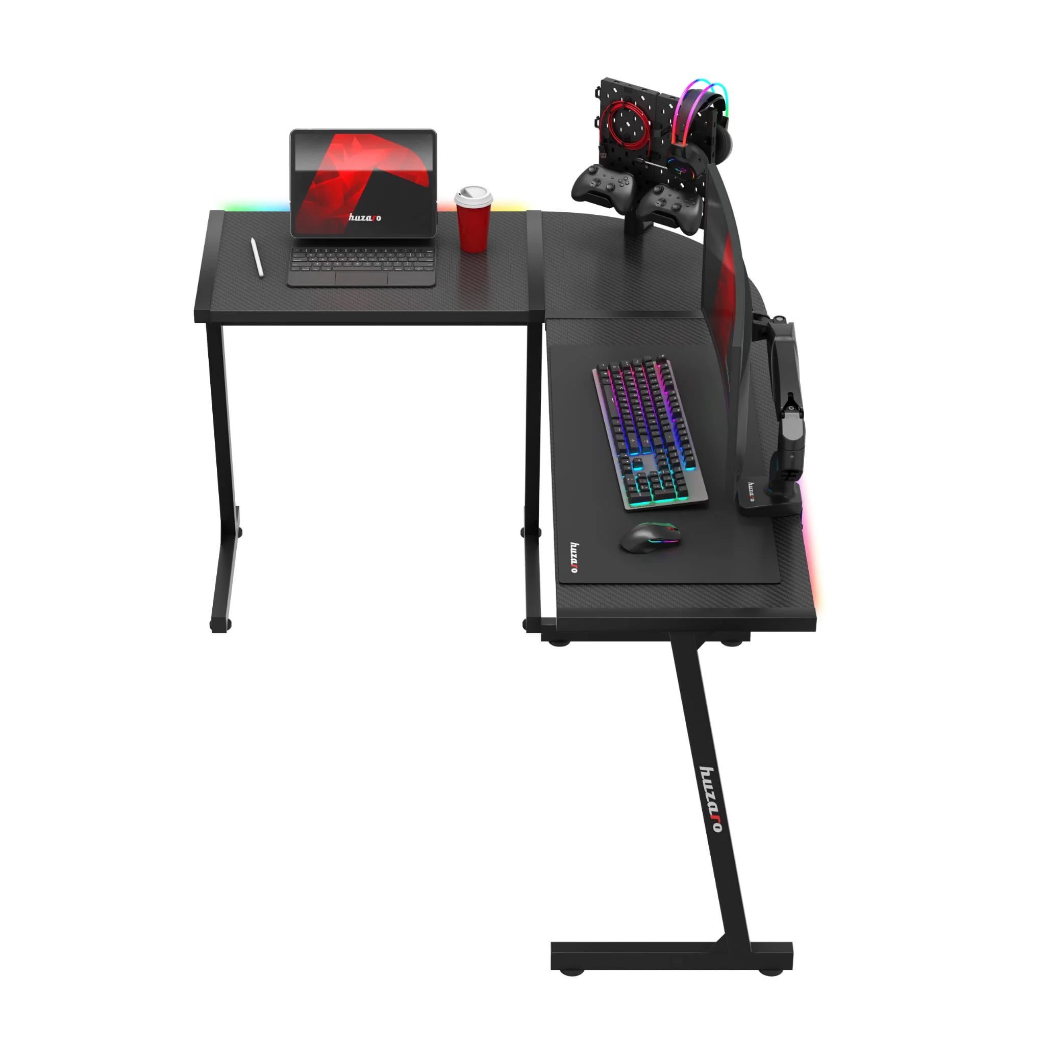 Biurko Gamingowe HUZARO HERO 6.0 Black RGB Smart 147 cm - Image 13