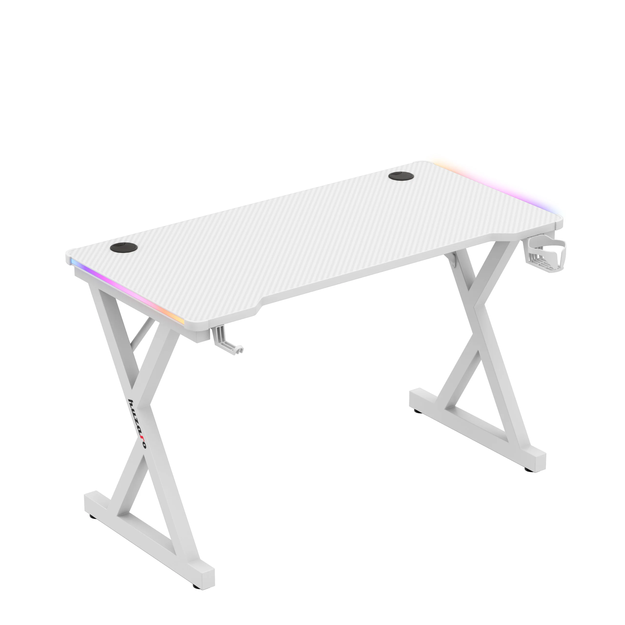 Biurko gamingowe LED Huzaro Hero 2.3 RGB White 120 cm - Image 2
