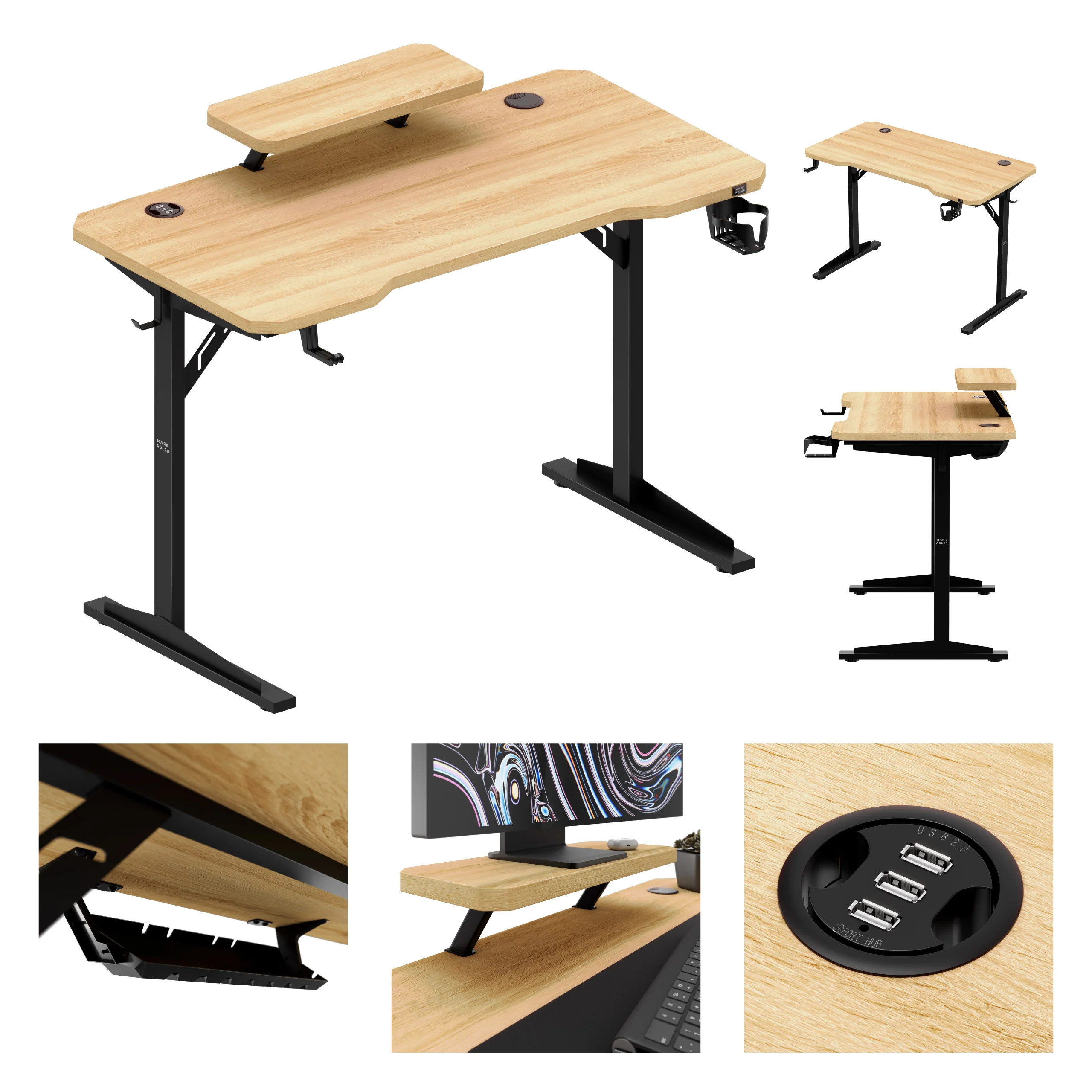 Biurko komputerowe z półką Mark Adler Leader 5.1 Oak 115 cm - Image 14