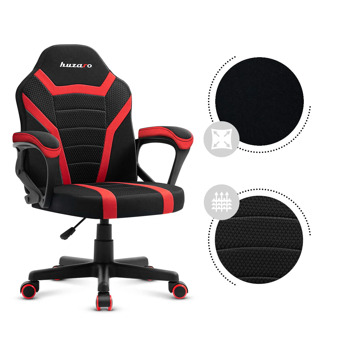 Fotel Gamingowy dla dziecka HUZARO RANGER 1.0 Red Mesh - Image 13