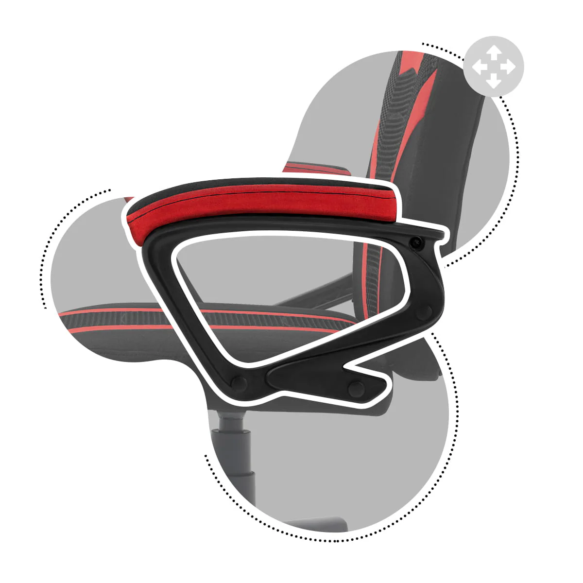Fotel Gamingowy dla dziecka HUZARO RANGER 1.0 Red Mesh OUTLET - Image 11