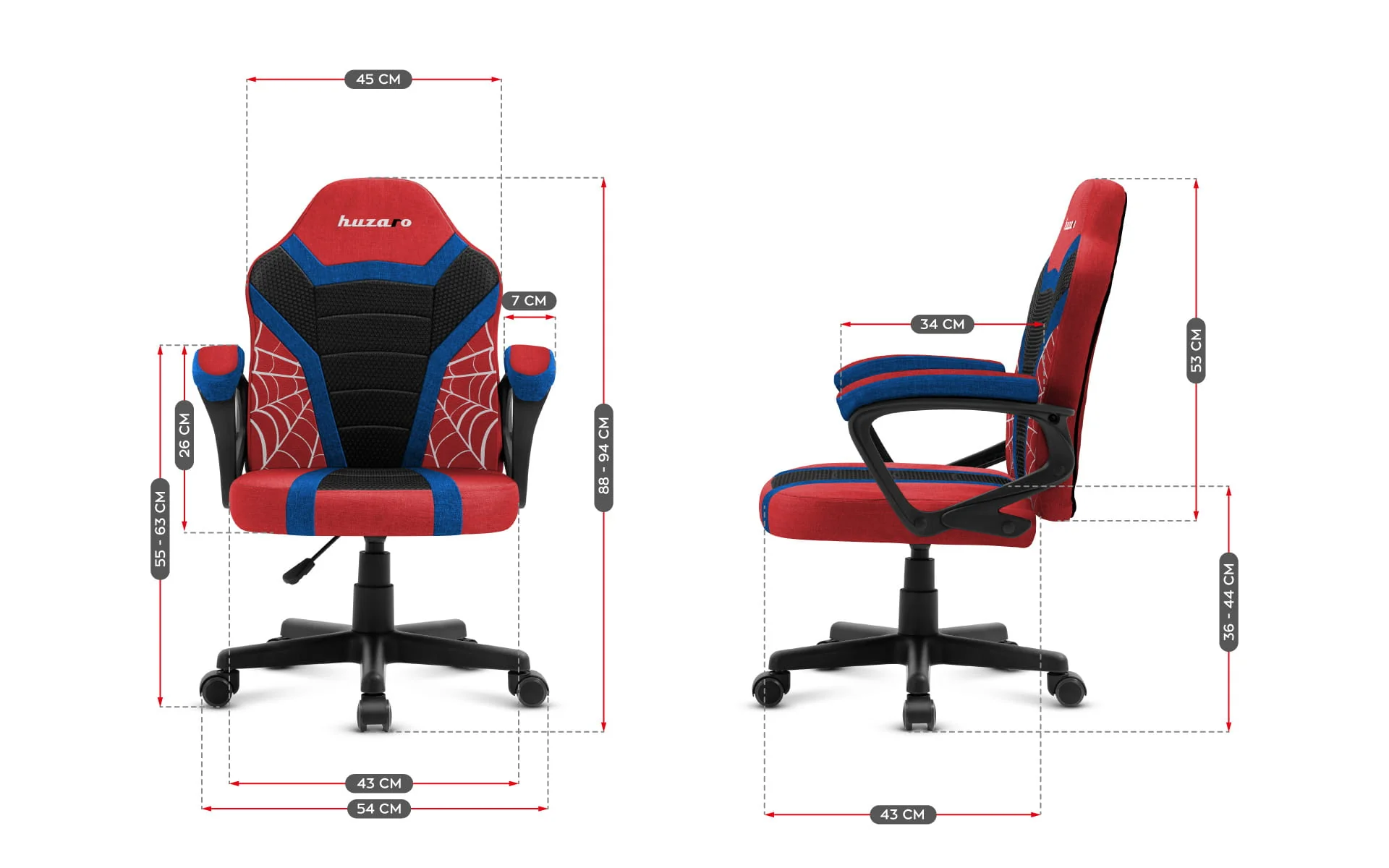 Fotel Gamingowy dla dziecka Huzaro Ranger 1.0 Spider Mesh OUTLET - Image 11