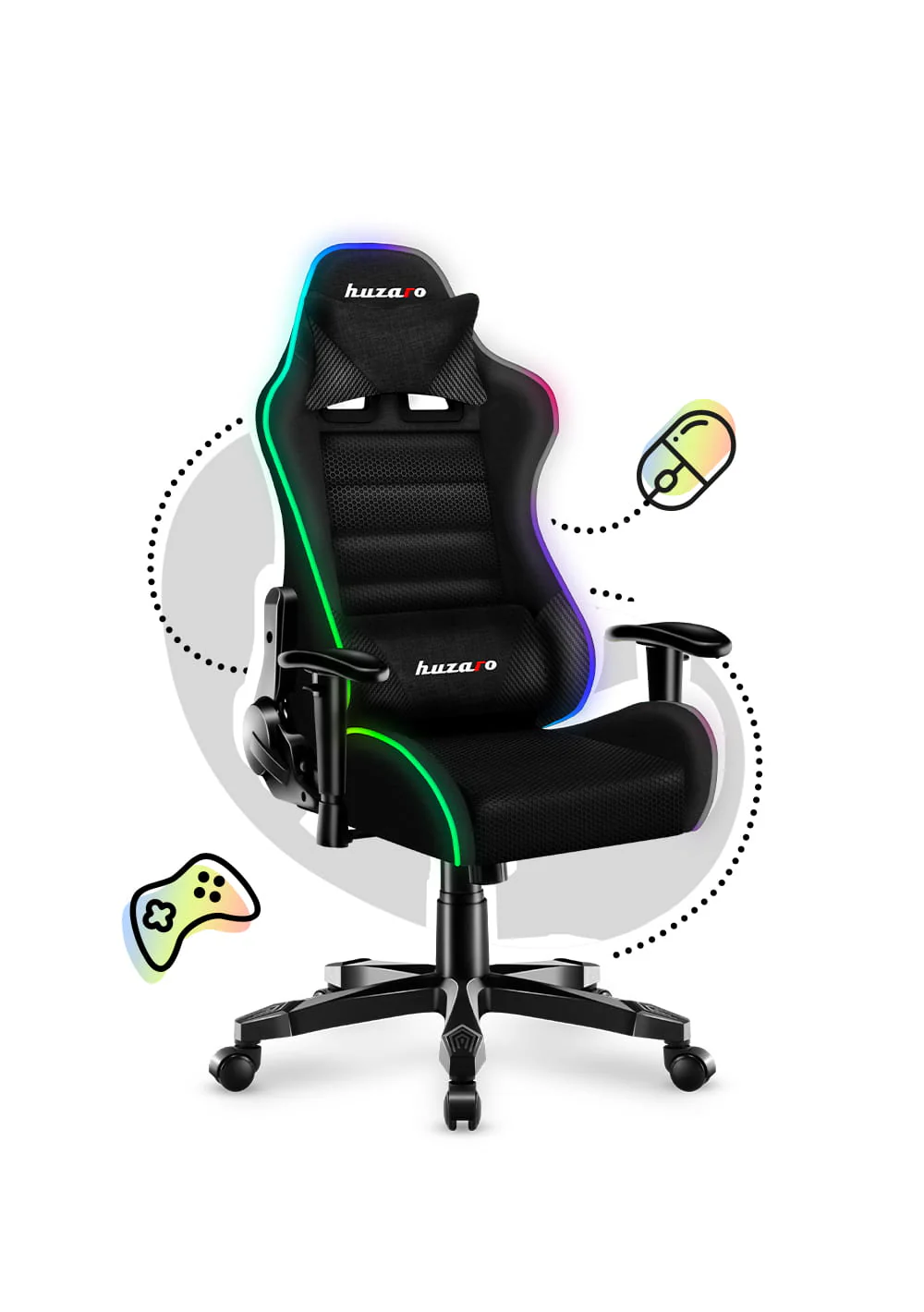 Fotel Gamingowy dla dziecka HUZARO RANGER 6.0 RGB Mesh OUTLET - Image 2