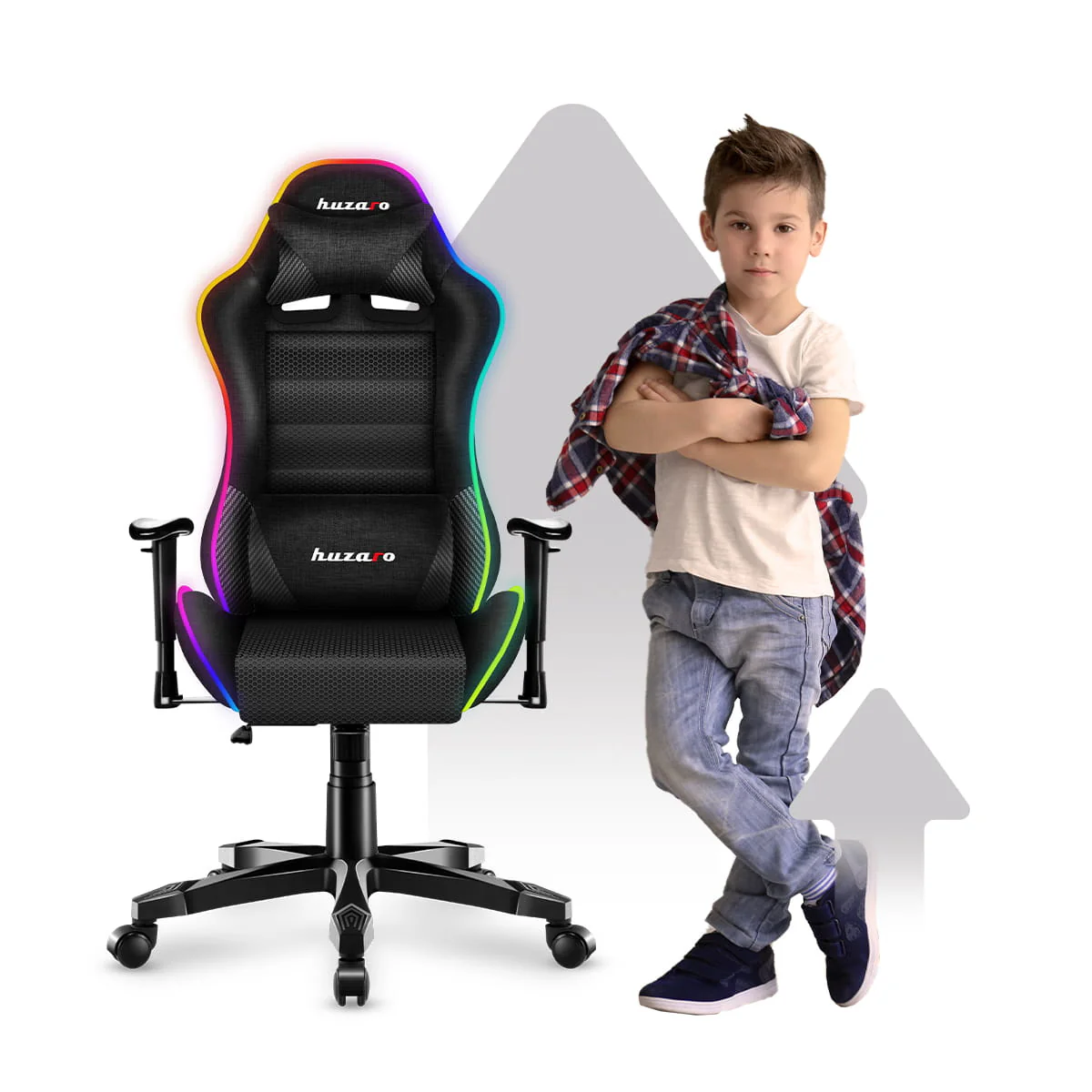 Fotel Gamingowy dla dziecka HUZARO RANGER 6.0 RGB Mesh OUTLET - Image 5