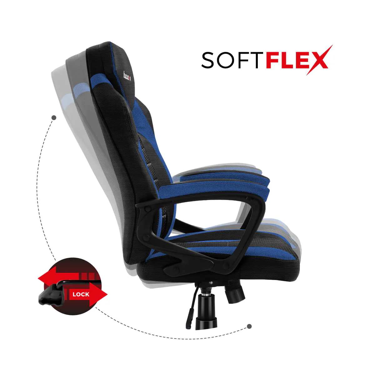 Fotel Gamingowy HUZARO FORCE 2.5 Blue Mesh OUTLET - Image 13