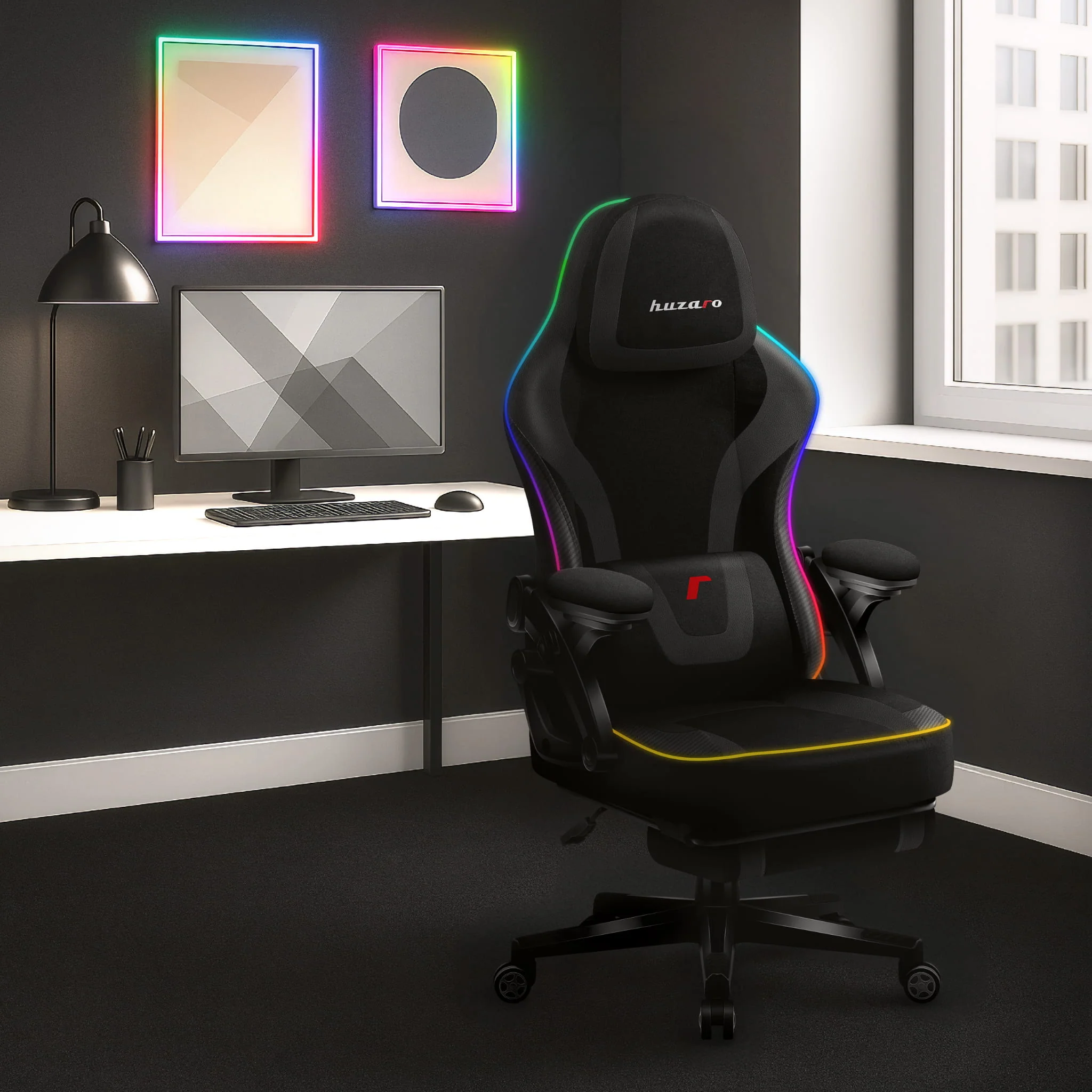 Fotel gamingowy Huzaro Force 4.6 Black RGB Smart - Image 2