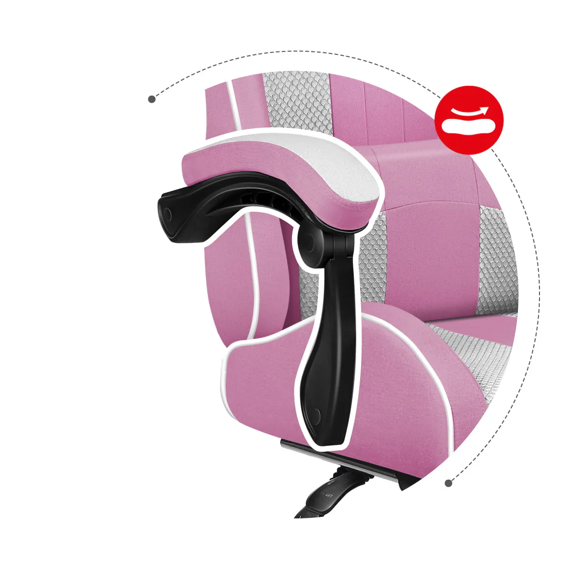 Fotel gamingowy Huzaro Force 4.7 Pink Mesh OUTLET - Image 15
