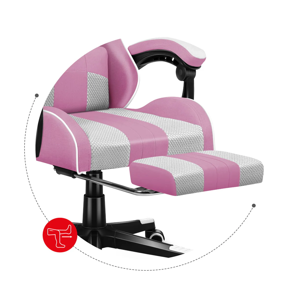 Fotel gamingowy Huzaro Force 4.7 Pink Mesh OUTLET - Image 18
