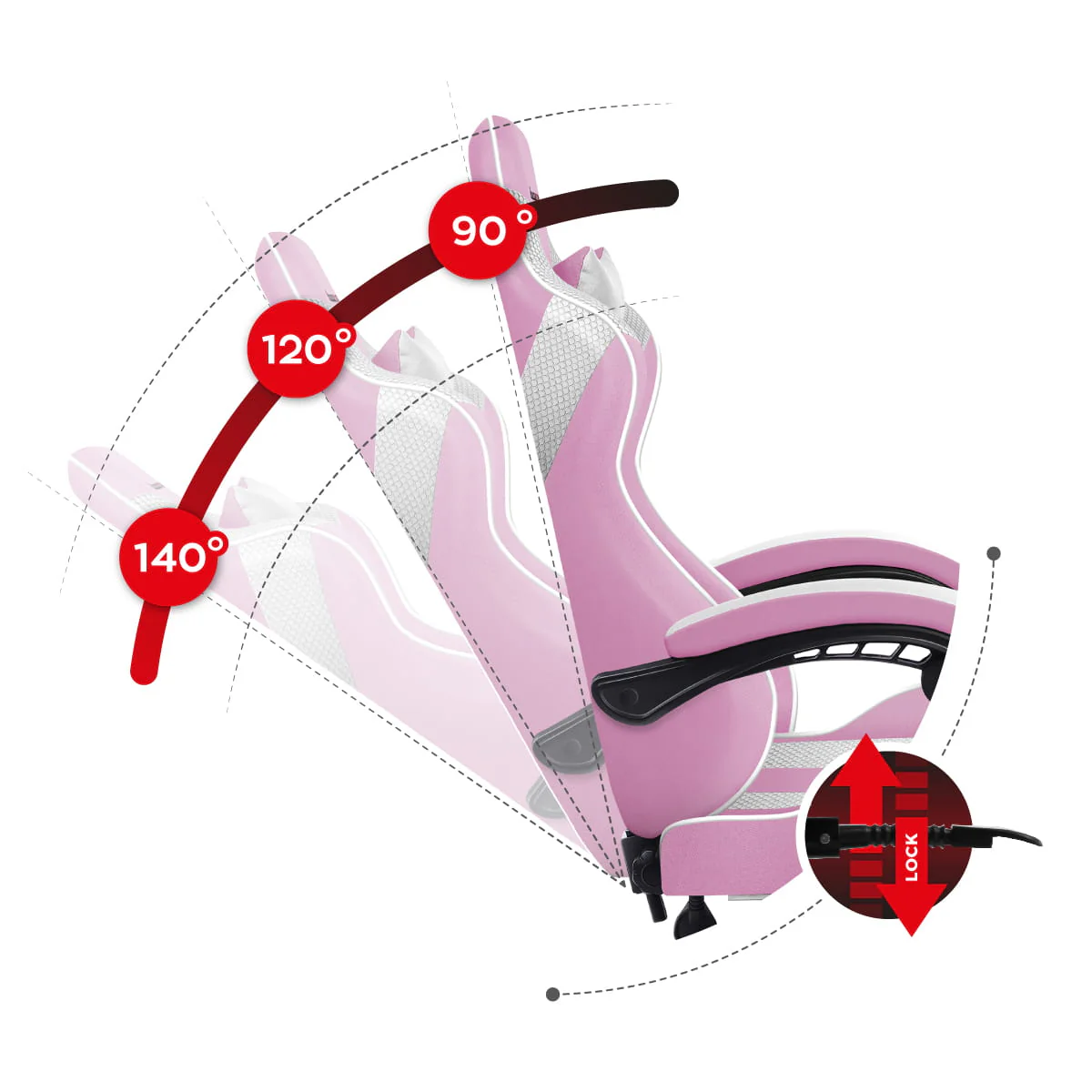 Fotel gamingowy Huzaro Force 4.7 Pink Mesh OUTLET - Image 20