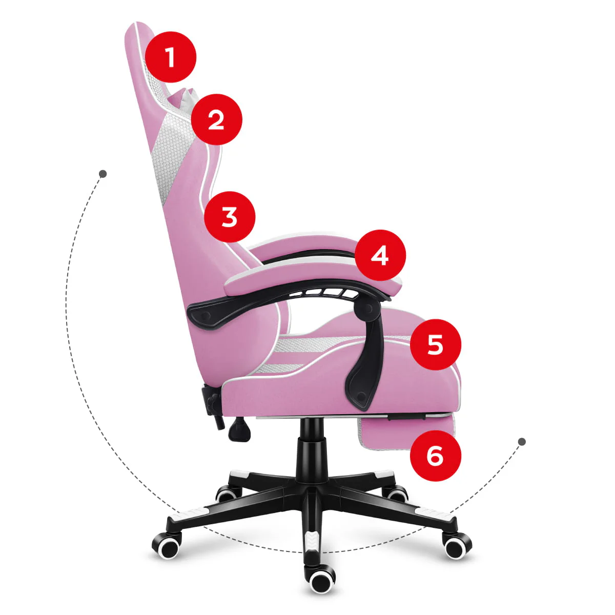 Fotel gamingowy Huzaro Force 4.7 Pink Mesh OUTLET - Image 21