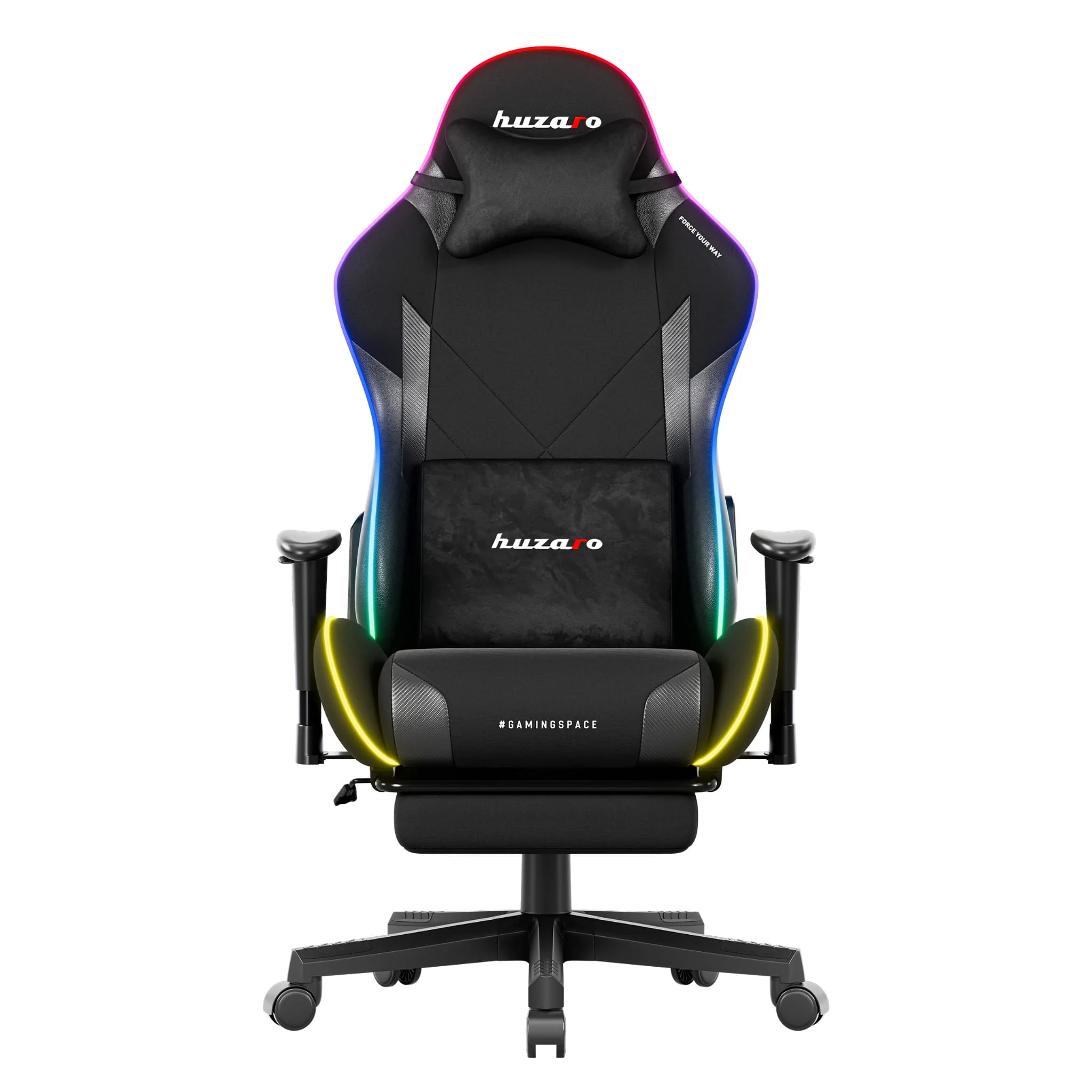 Fotel gamingowy LED Huzaro Force 5.7 Black RGB - Image 2