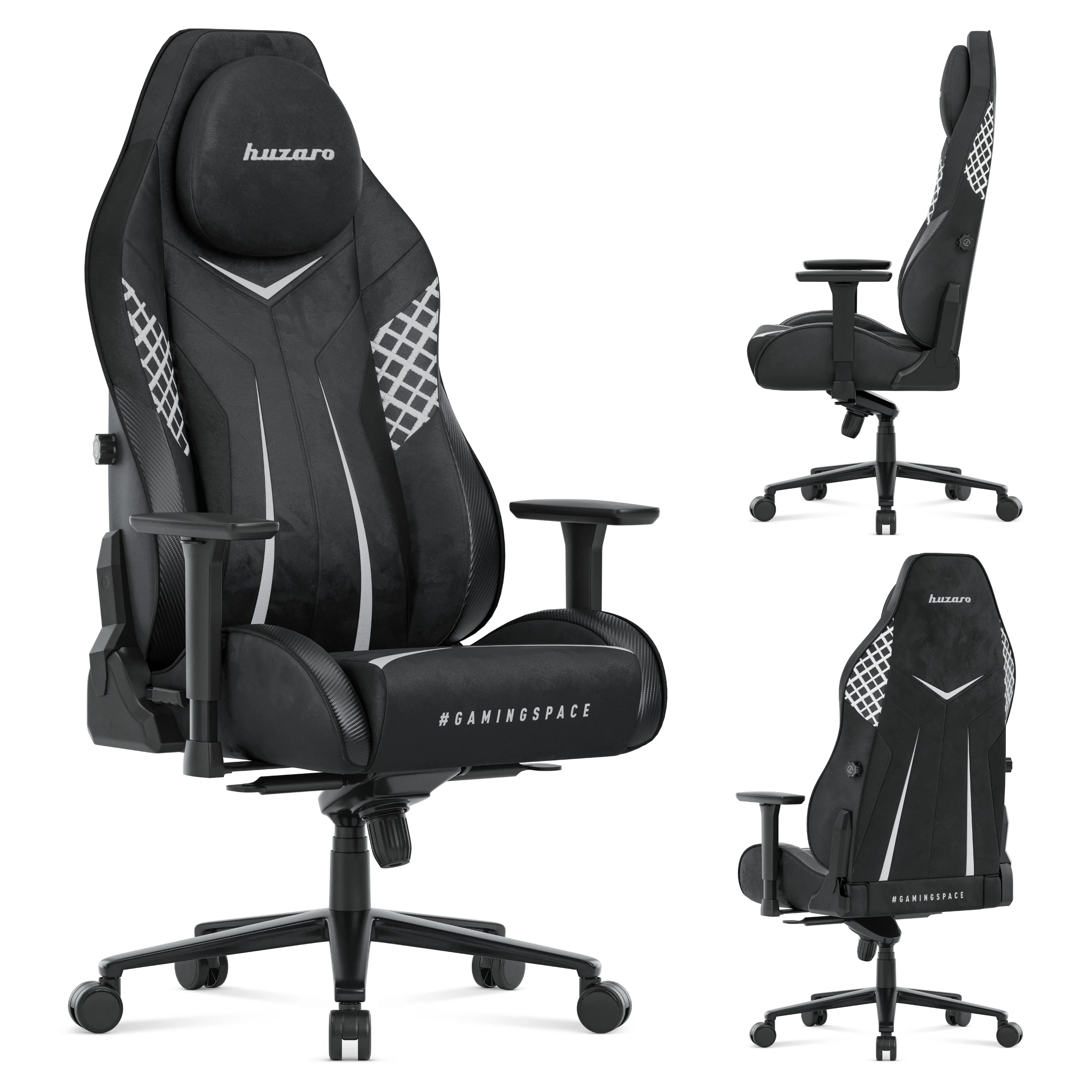 Fotel gamingowy zamszowy Huzaro Force 8.3 Carbon Black - Image 12