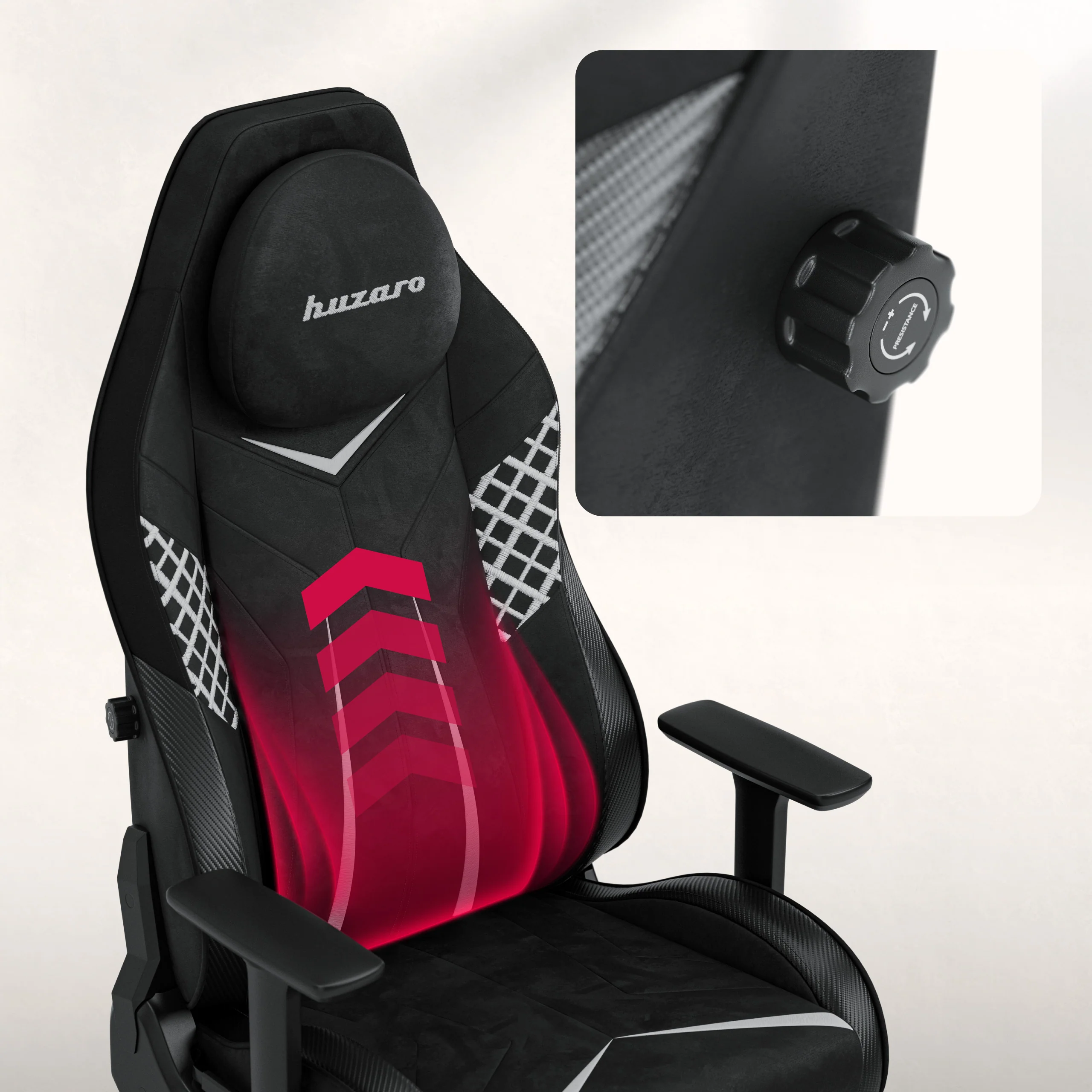 Fotel gamingowy zamszowy Huzaro Force 8.3 Carbon Black - Image 3