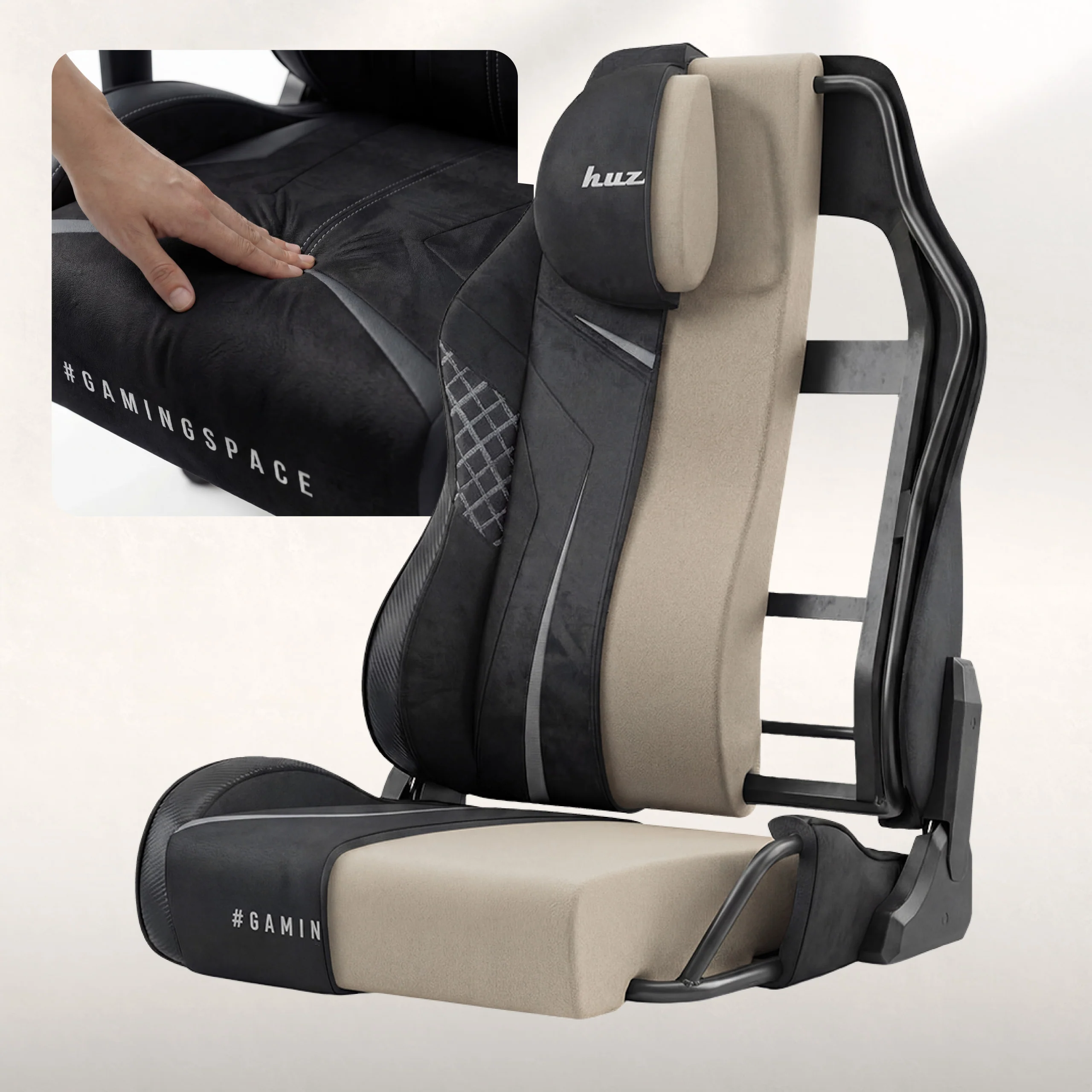 Fotel gamingowy zamszowy Huzaro Force 8.3 Carbon Black - Image 8