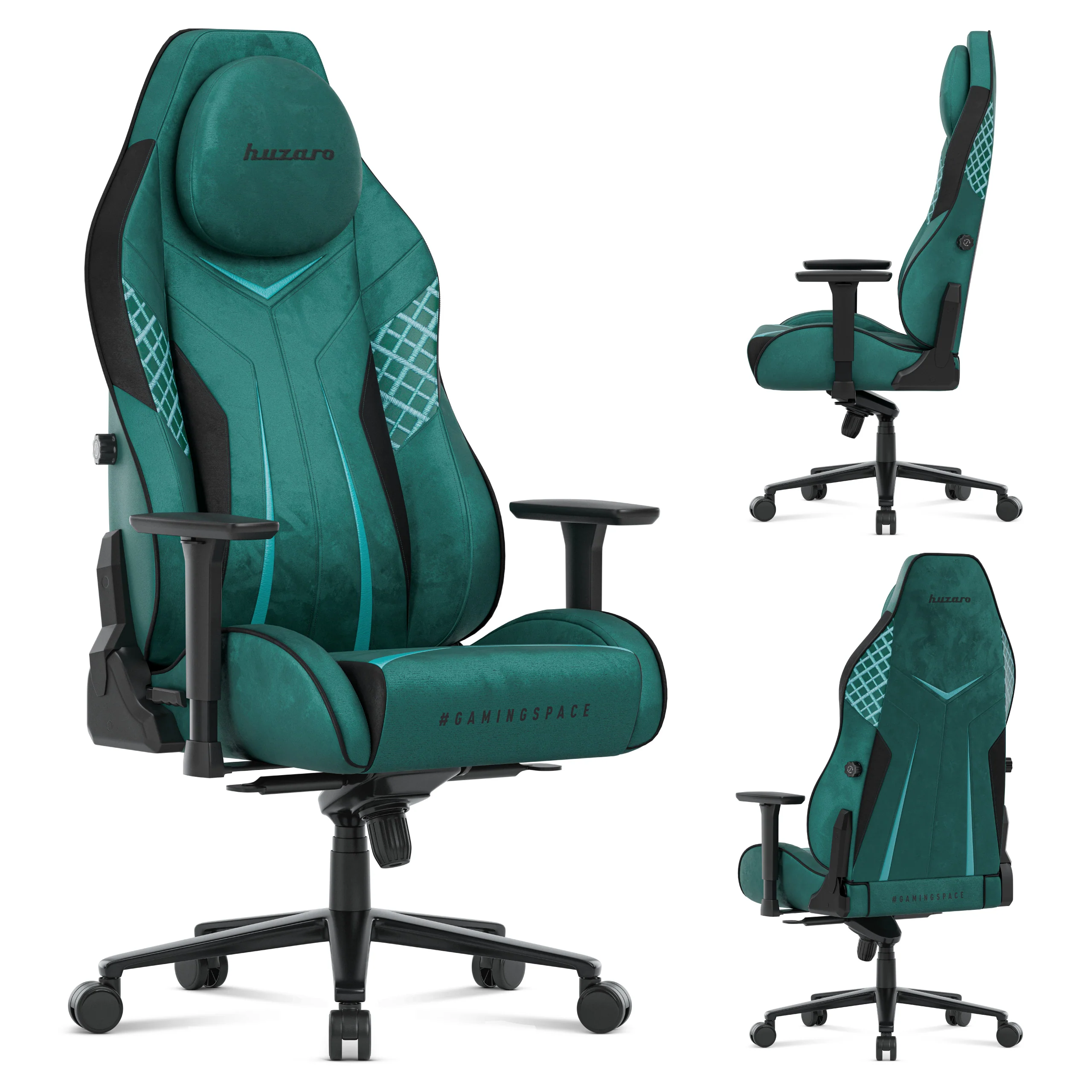Fotel gamingowy zamszowy Huzaro Force 8.3 Green - Image 12